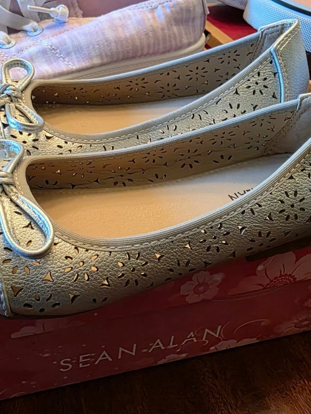 Sean Alan Silver Ballet Flats